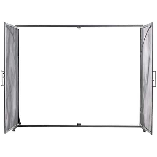 39" Black Metal Minimalistic Single Panel Fireplace Screen